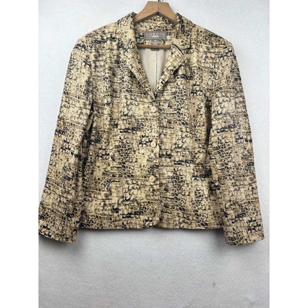 Norton McNaughton Blazer Womens 16P‎ Snakeskin Print Jacket